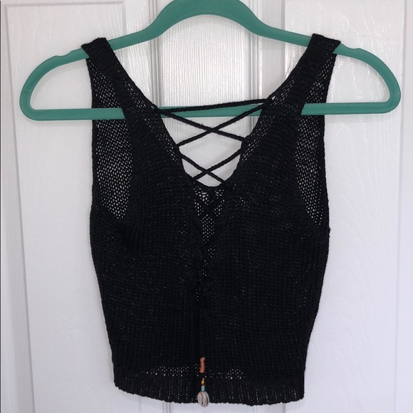 Sweater Knit Cropped Tank Top - Picture 2 of 2